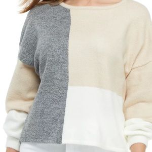 Crewneck Colorblock Long Sleeve Sweater